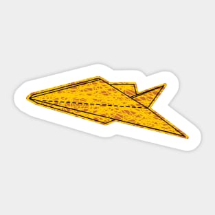 silhouette of an old folding paper airplane Sticker